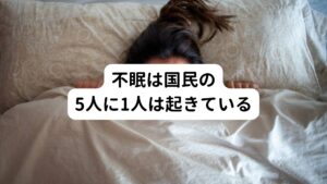不眠とは、
・入眠障害(寝つきが悪い)
・中途覚醒(途中で目が覚める)
・早朝覚醒(朝早く起きてから眠れない)
・熟眠困難(寝た気がしない)
などの症状のことをさします。

日本では国民の5人に1人はいずれかの症状に該当するといわれています。
不眠のメカニズムは以下の3つがおもな原因といわれています。