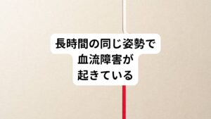 長時間、同じ姿勢をとっていると筋肉の伸び縮みが起こらず、血行循環が悪くなるためこりが起こりやすくなります。
また、運動不足でも血流が悪くなるため、背中の筋肉がこる原因につながります。

そのため肉体労働や作業よりもデスクワークなどの方が筋肉を動かさないため背中はこりやすい傾向にあります。
予防のためにこまめに立ち上がって歩いたり、ウォーキングなどの有酸素運動を行なって血流を促すよう心掛けましょう。