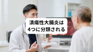 潰瘍性大腸炎の症状は、良くなる時期と悪くなる時期を繰り返したりすることもあります。
症状の出方により、

・再燃寛解型
悪くなったり、良くなったりを繰り返します
・慢性持続型
良くなる時期がほとんどみられません
・急性劇症型
急に症状が悪化します
・初回発作型
将来再燃寛解型になる可能性もあります
に分類されます。

また、潰瘍性大腸炎の症状は、良くなったかと安心しても、再発する事が多いのです。
潰瘍性大腸炎の症状はつらく、難病と言われるので、精神的な負担も大きくなります。